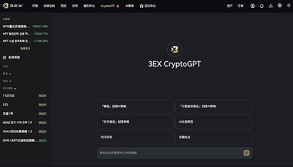 详解3EX CryptoGPT策略构建的规范:打造属于自己的量化交易插图 详解3EX CryptoGPT策略构建的规范:打造属于自己的量化交易